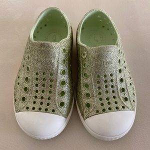 Native Shoes: Glitter light green Walker Size 7